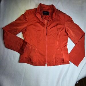 Lafayette 148 NY Orange‎ Jacket Career Blazer Womens Sz 8 Preppy Tailored Peplum